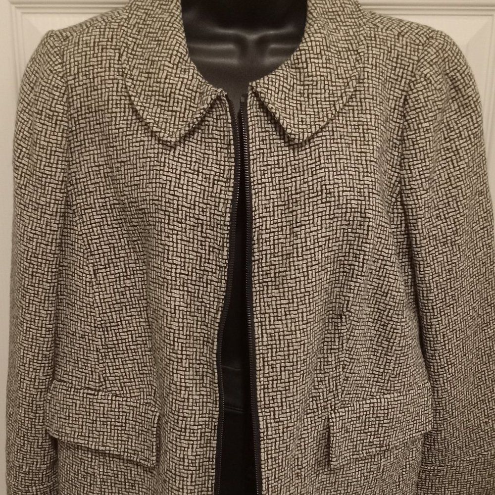 Semantik Women Black and White Tweed Jacket Size 14w